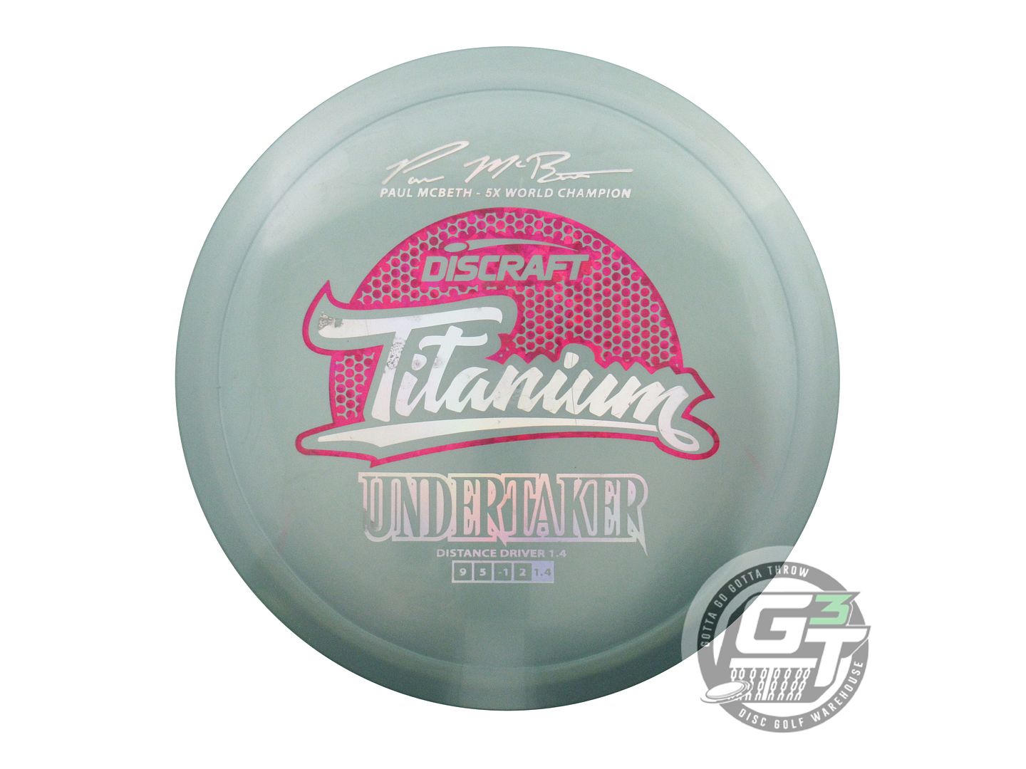 USED Discraft [McBETH] Titanium Undertaker 173g Aqua Pink Shatter Driver Disc