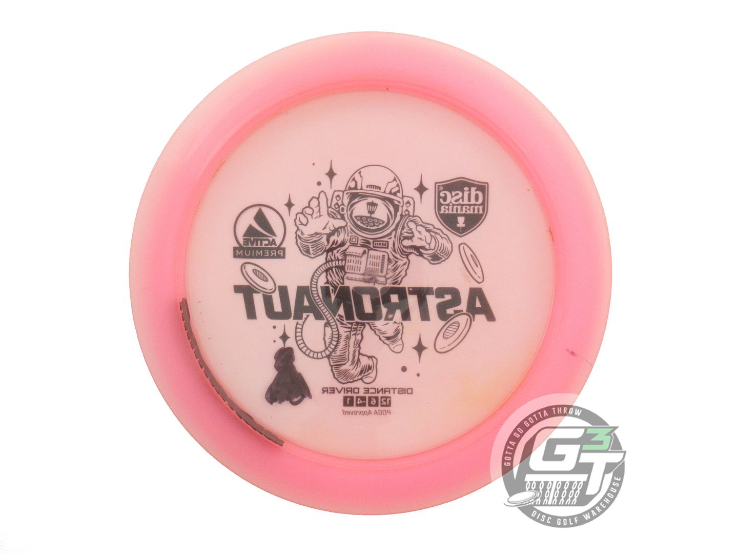 USED DiscMania Active Premium Astronaut 173g Pink Black Stamp Driver Golf Disc