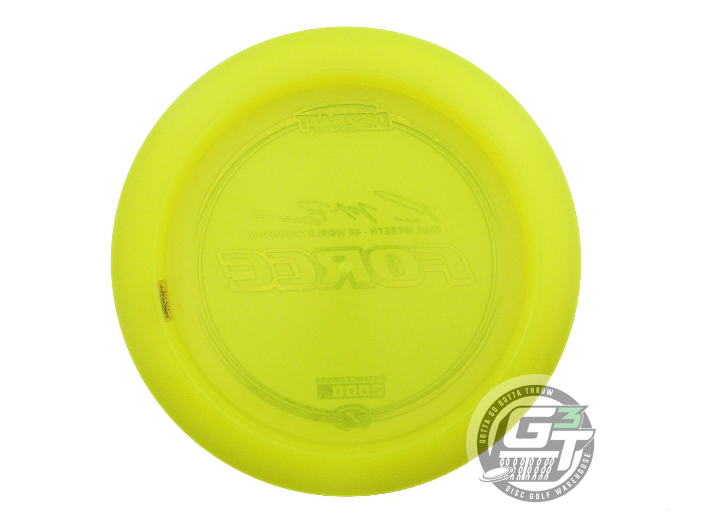 NOS Discraft [McBETH] Z Force 176g Yellow Teal Flower Foil Distance Driver Disc