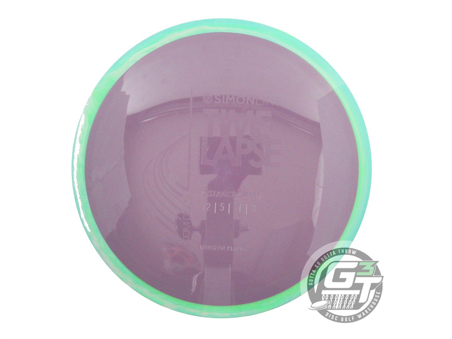 USED Axiom Discs Neutron Time Lapse 172g Plum Lime Rim Driver Golf Disc
