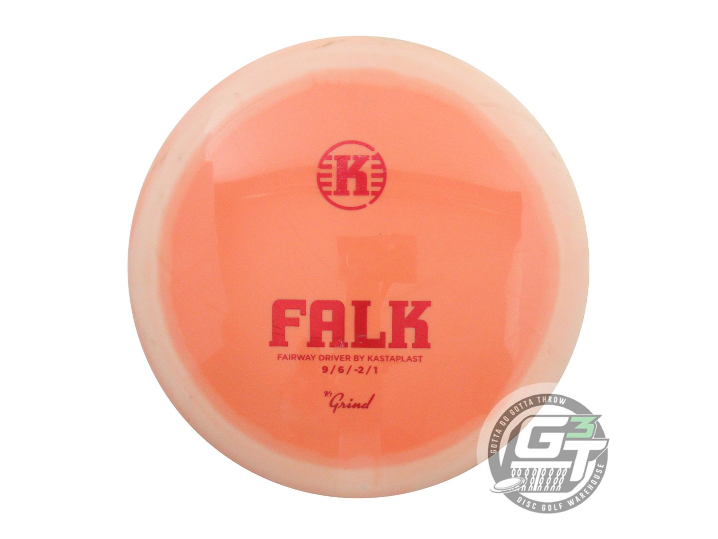 USED Kastaplast K1 Grind Falk 173g Peach Red Foil Fairway Driver Golf Disc