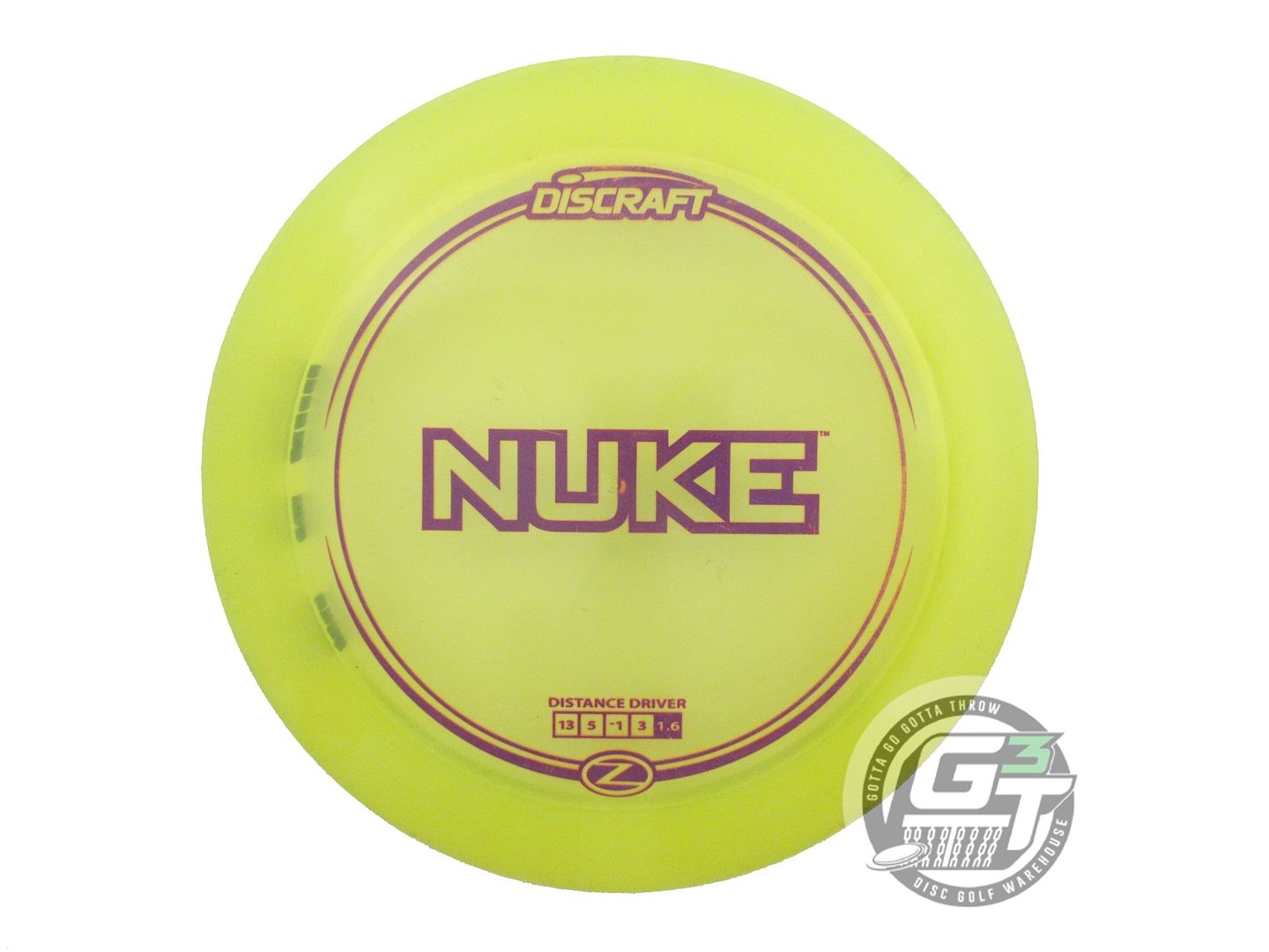 USED Discraft Z Nuke 176g Yellow Purple Stamp Distance Driver Golf Disc