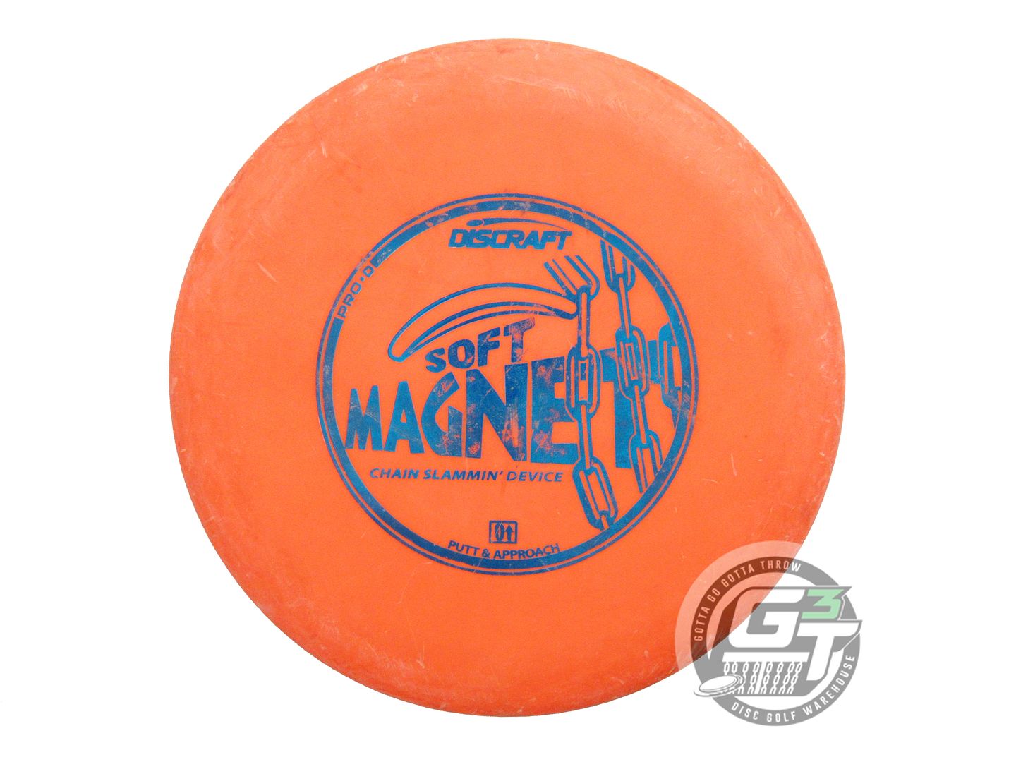 USED Discraft Pro D Soft Magnet 169g Orange Blue Foil Putter Golf Disc