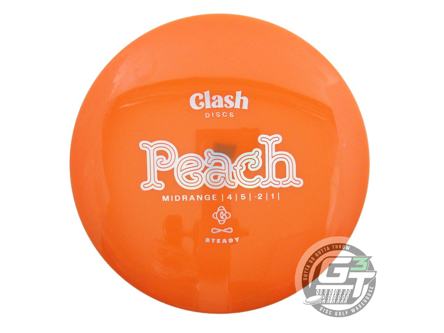 USED Clash Discs Steady Peach 176g Orange Silver Holo Foil Midrange Golf Disc