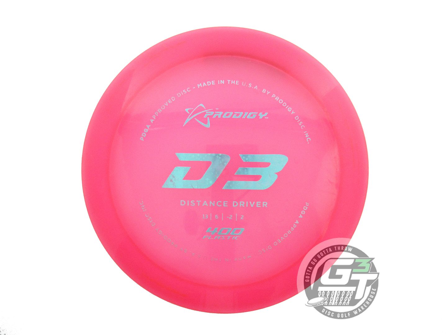 USED Prodigy Discs 400 D3 173g Pink Teal Star Foil Distance Driver Golf Disc