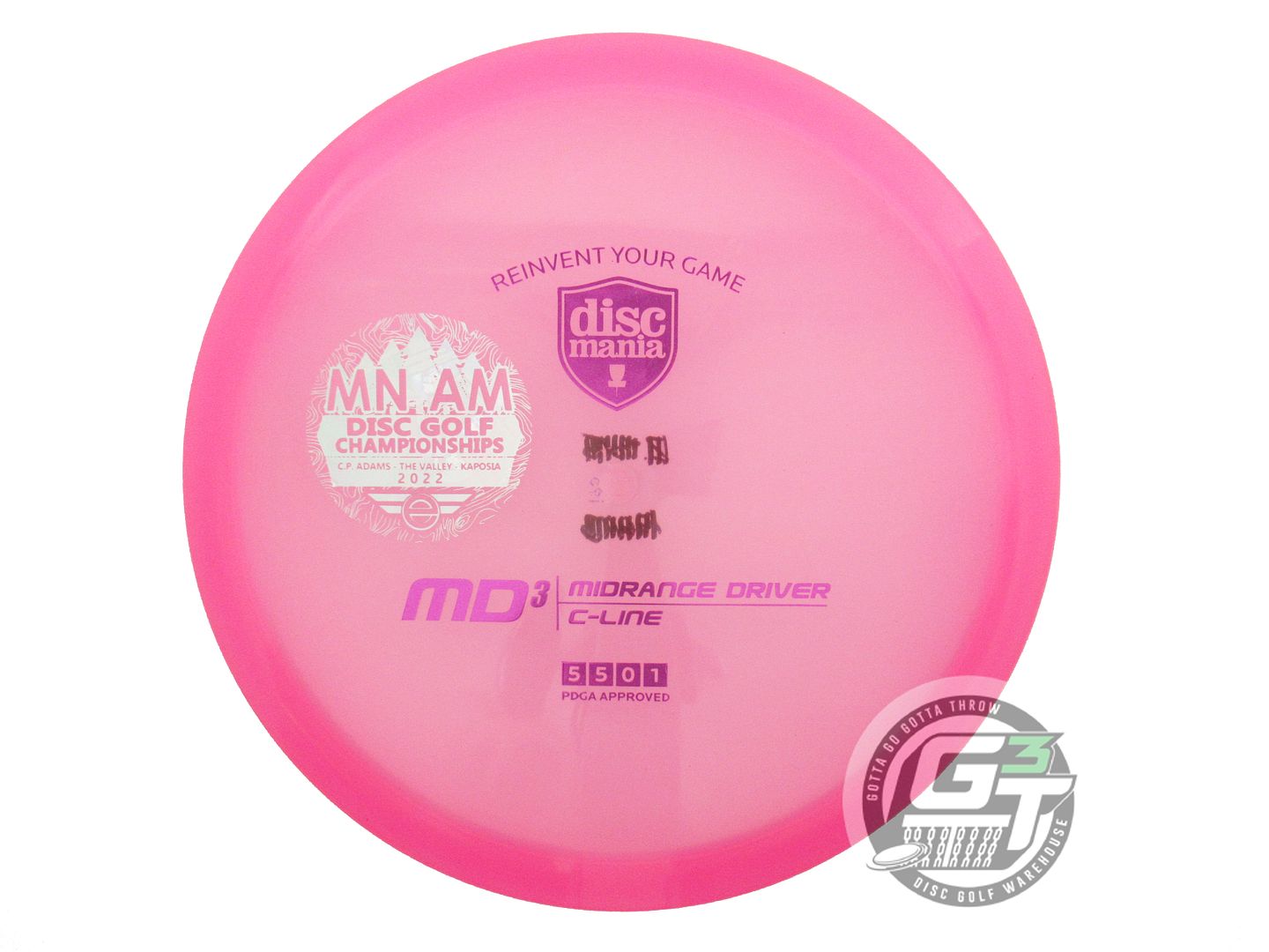 USED DiscMania C-Line MD3 180g Pink Magenta Foil Midrange Golf Disc