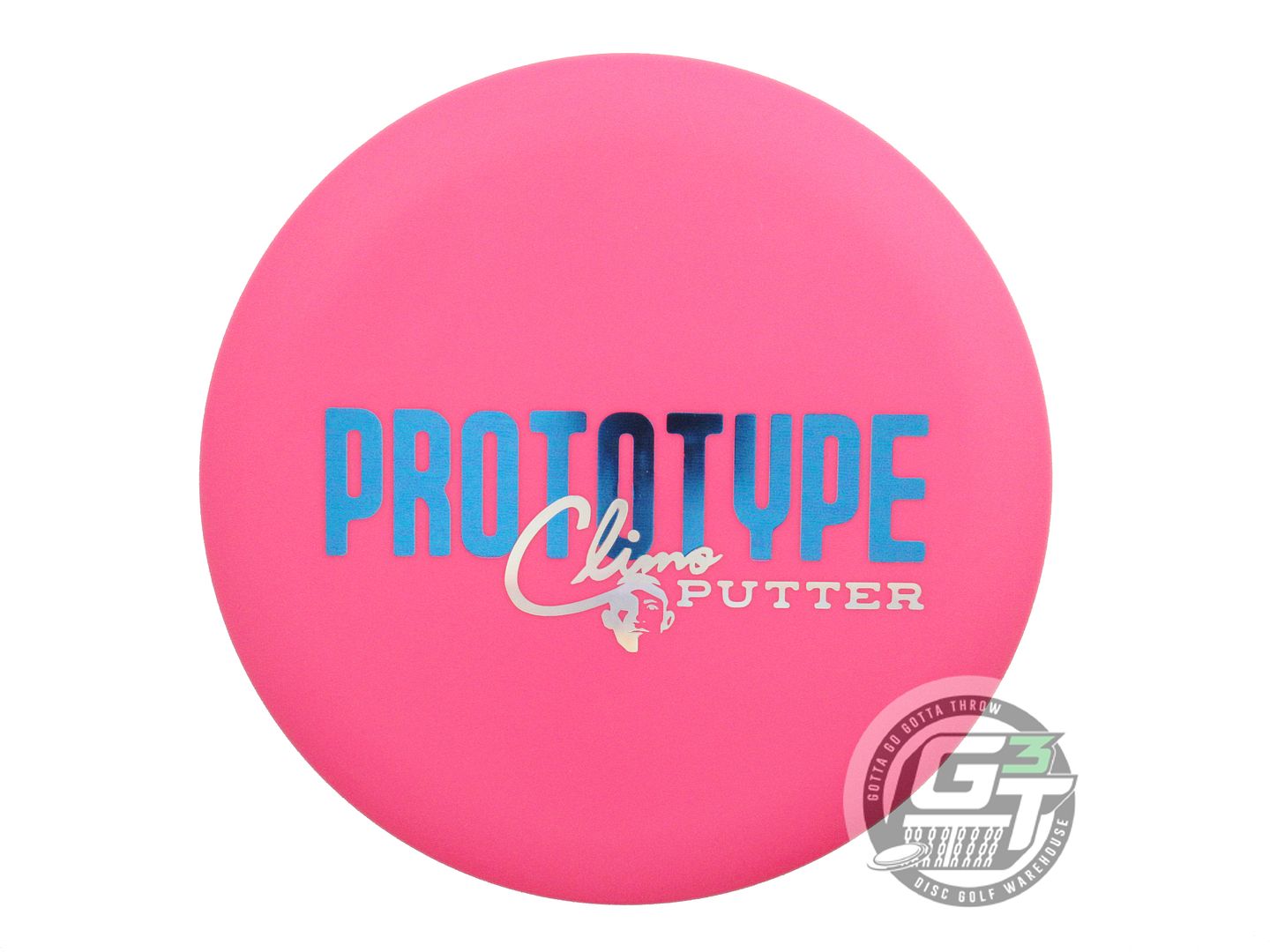 NOS Climo PROTO Trophy Line Champ 174g Pink Blue & Silver Foil Putter Golf Disc