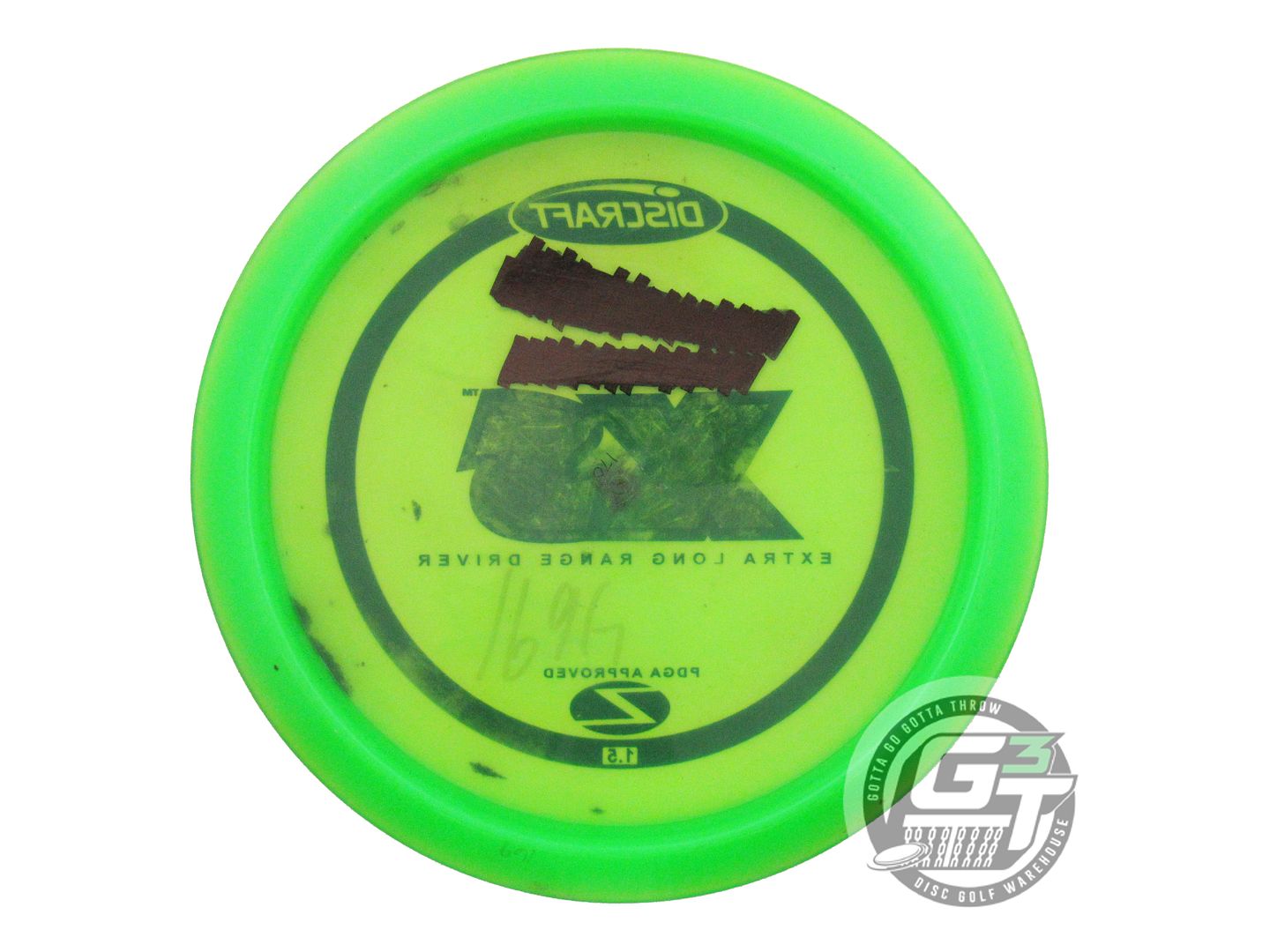 USED Discraft Z XS 170g Lime Black Stamp Distance Driver Golf Disc