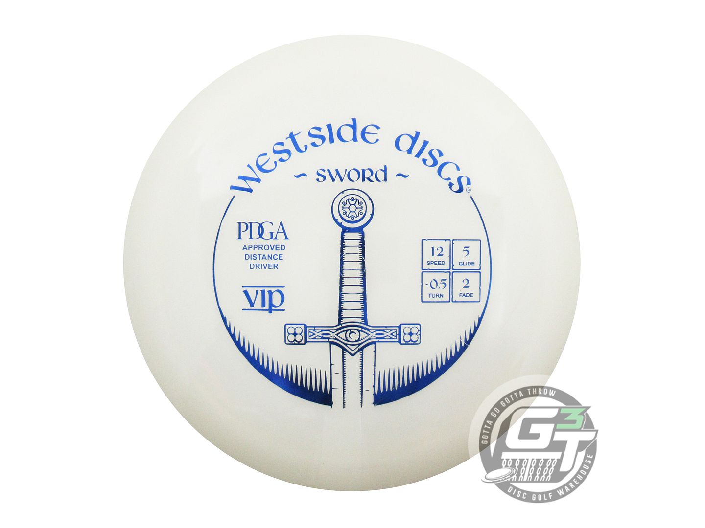 USED Westside Discs VIP Sword 176g White Blue Foil Distance Driver Golf Disc