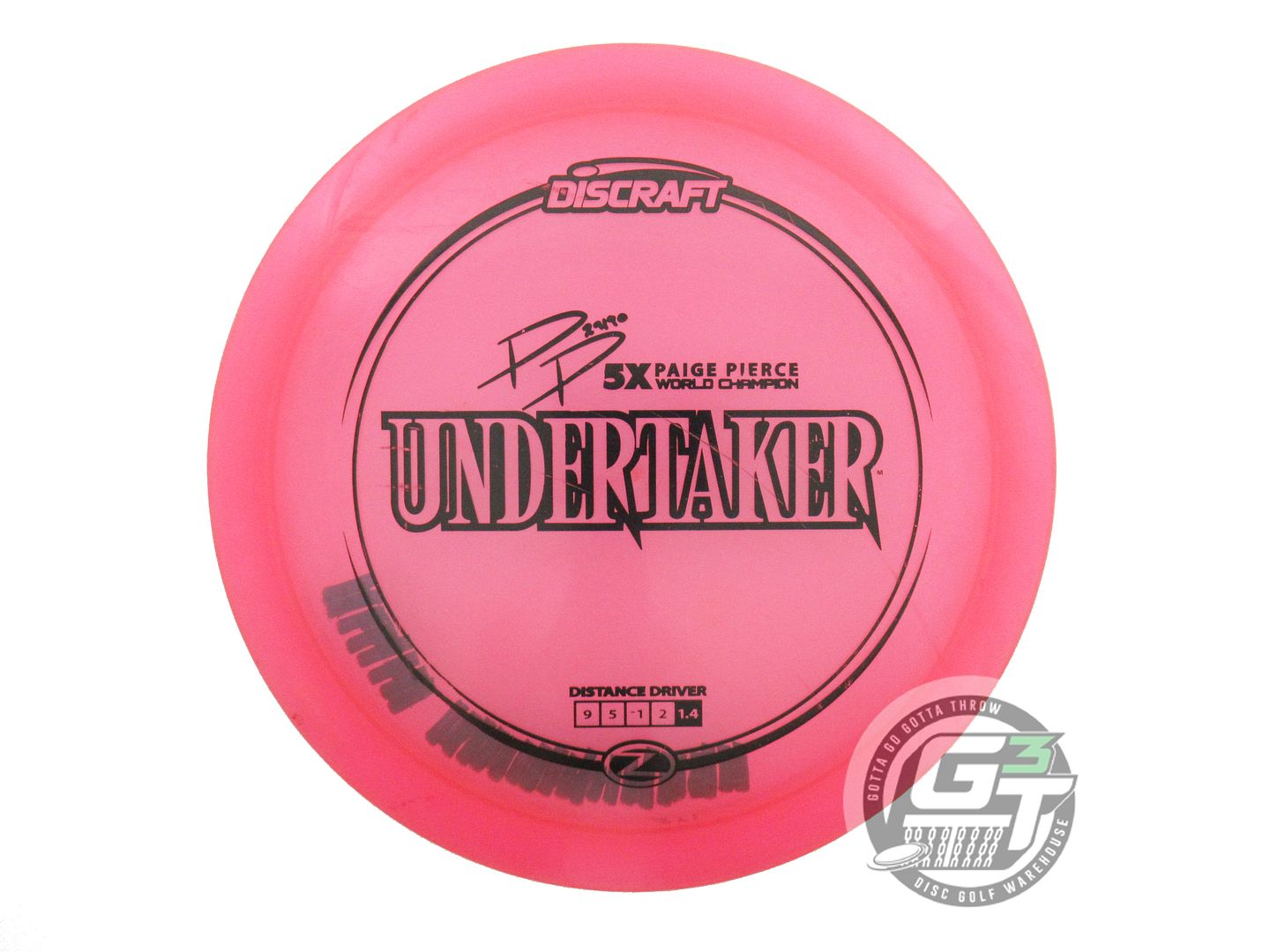 USED Discraft [PIERCE] Z Undertaker 172g Pink Black Stamp Distance Driver Disc