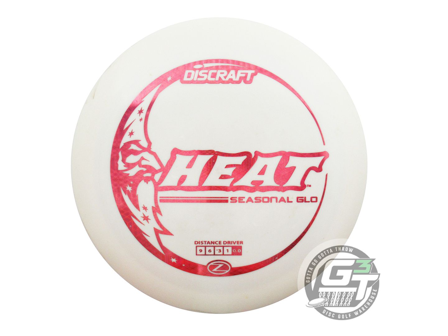USED Discraft SEASONAL Mega Glo Z Heat 173g Pink Tron Foil Distance Driver Disc