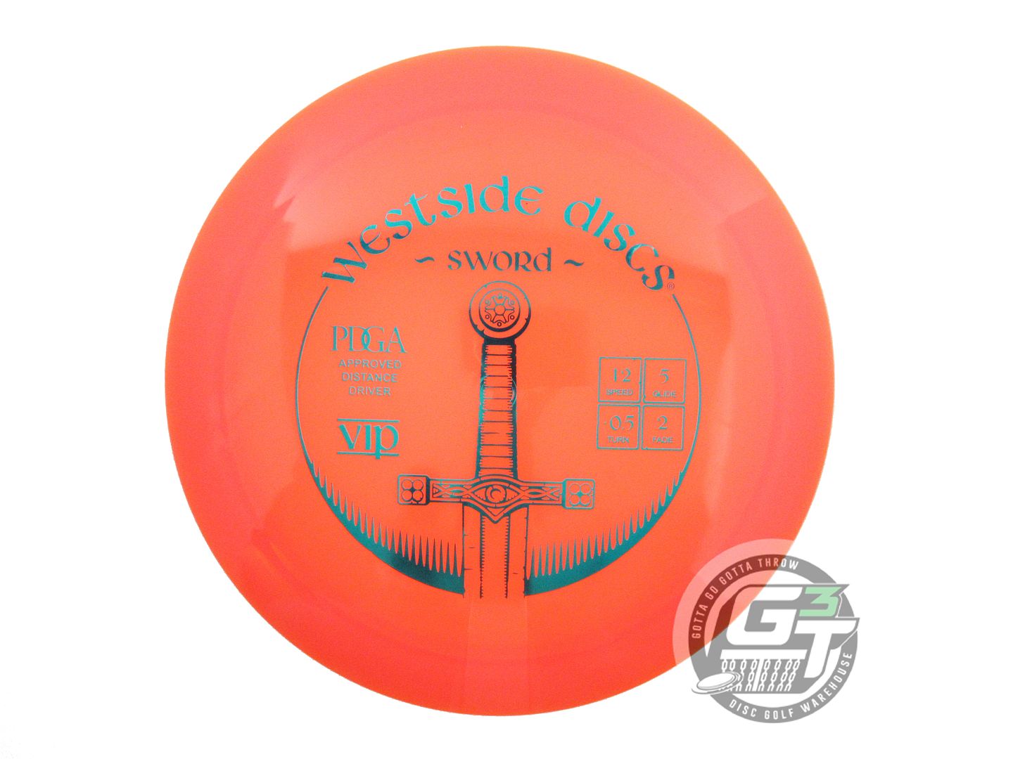 NOS Westside Discs VIP Sword 176g Orange Teal Foil Distance Driver Golf Disc