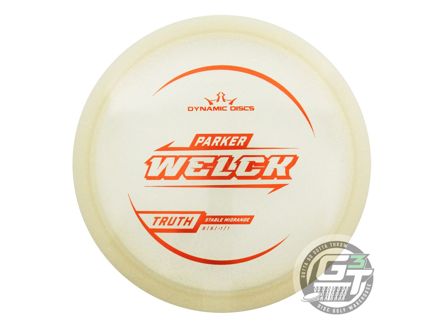 NOS Dynamic Discs [WELCK] Metal Flake Lucid Truth 177g Orange Foil Midrange Disc