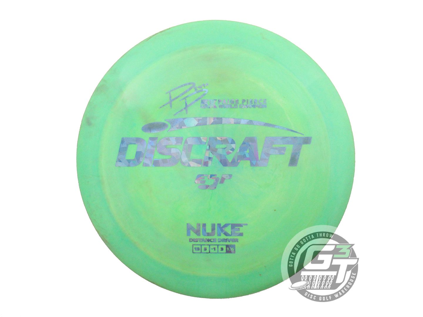 USED Discraft [PIERCE] ESP Nuke 174g Green Blue Shatter Foil Driver Disc
