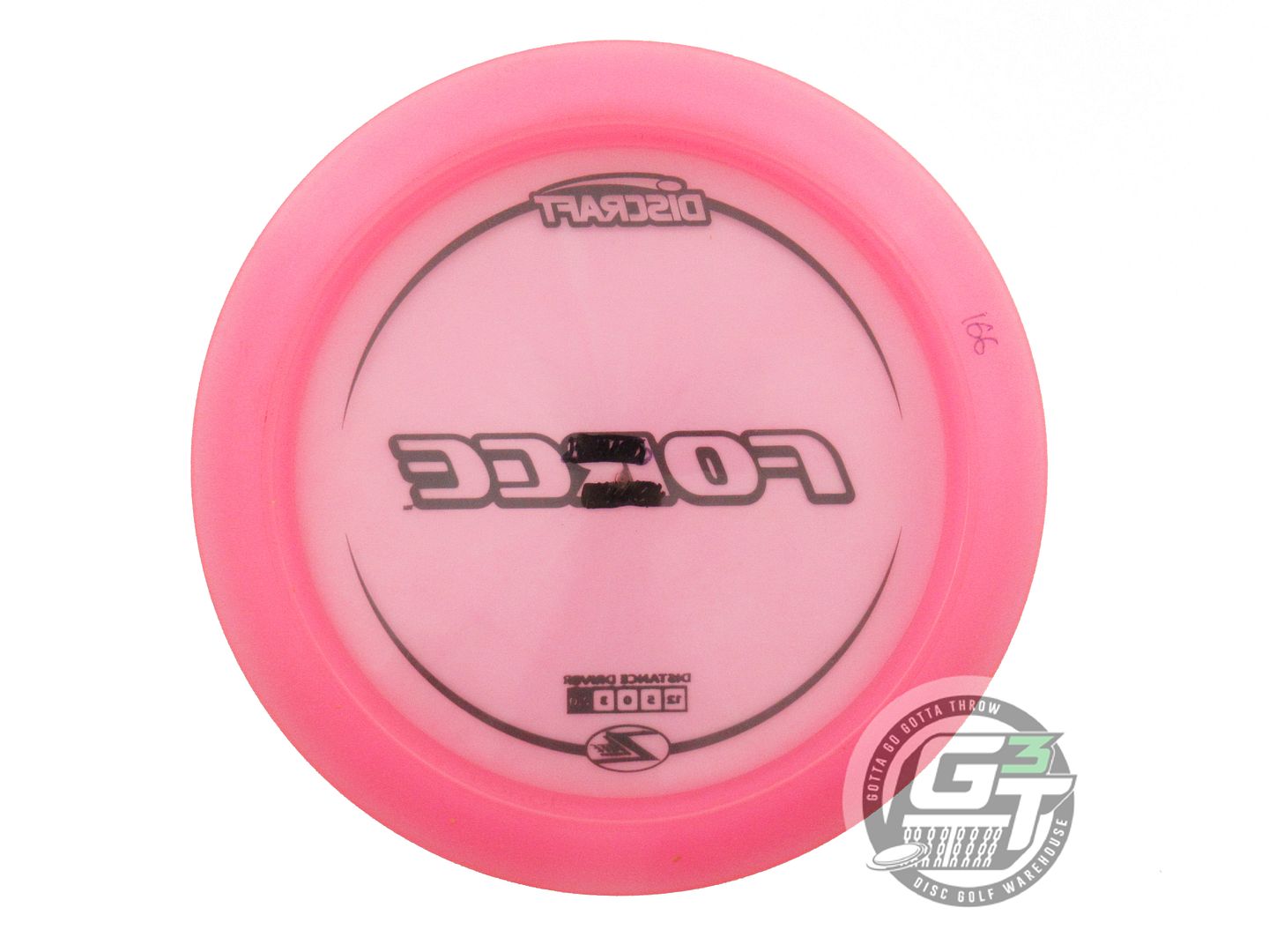 USED Discraft Z Lite Force 166g Pink Black Stamp Distance Driver Golf Disc