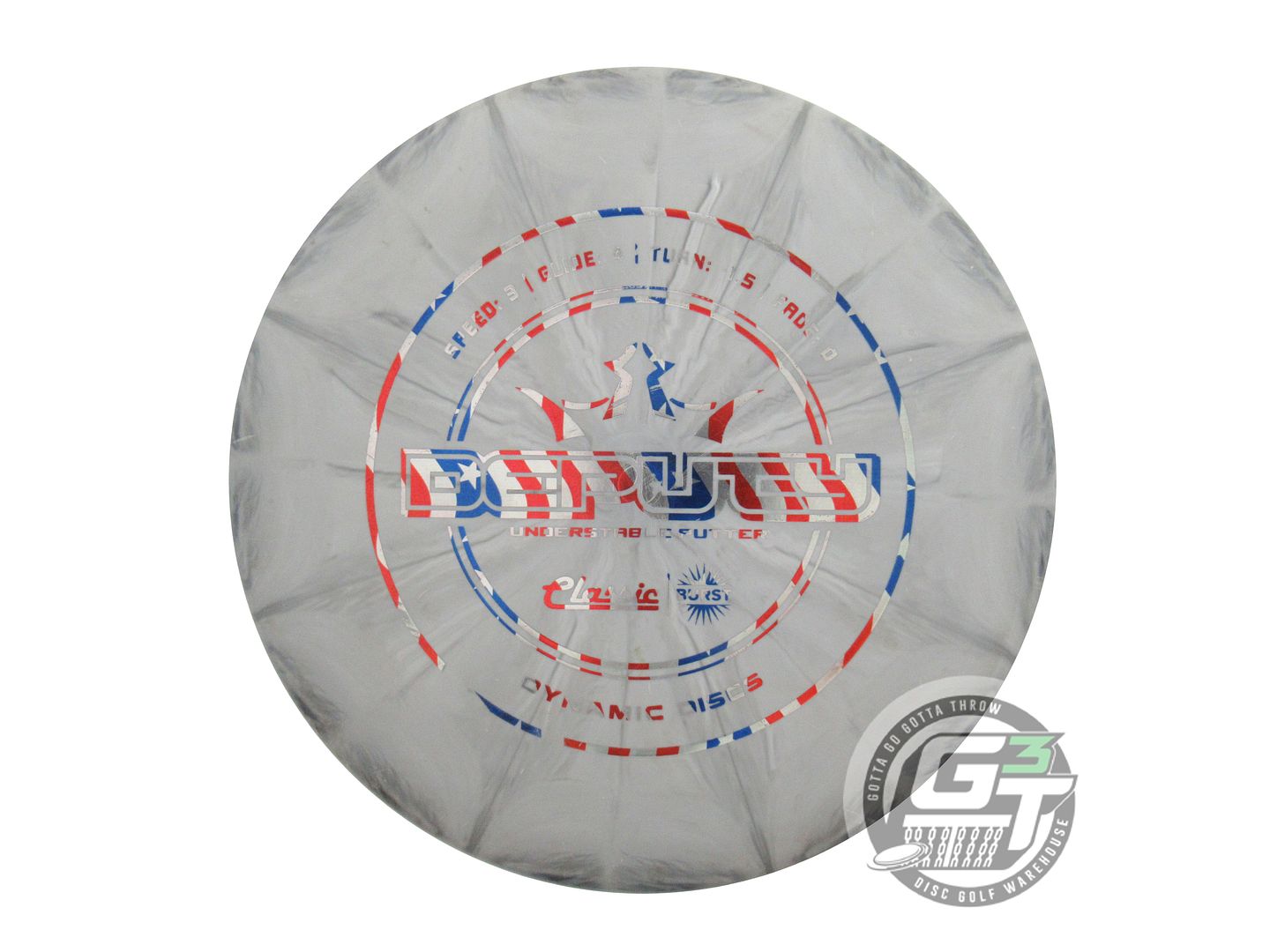 USED Dynamic Discs Classic Blend Burst Deputy 173g Gray Flag Foil Putter Disc