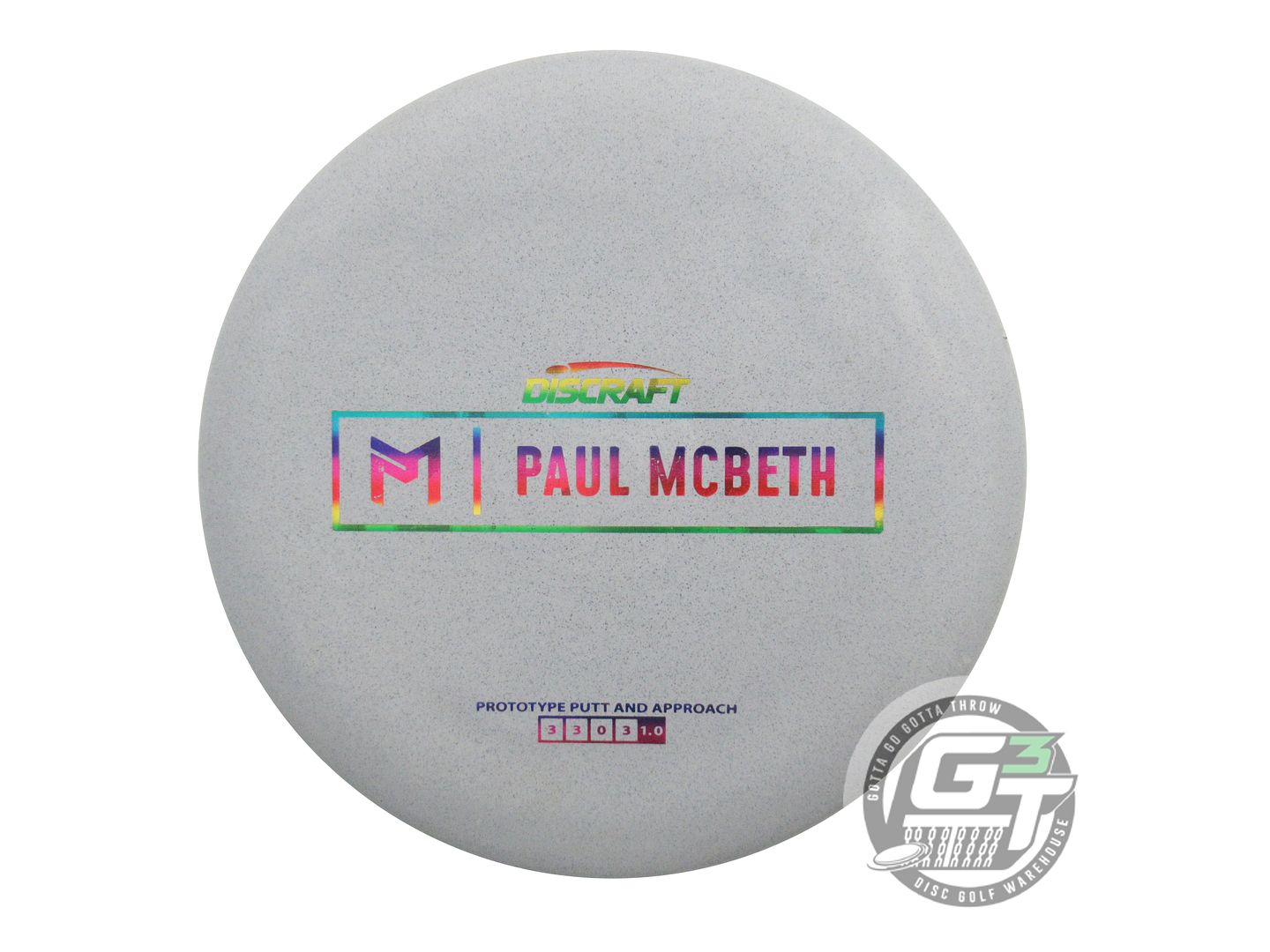 USED Discraft [McBETH] PROTO Rubber Blend Kratos 173g Gray Putter Golf Disc