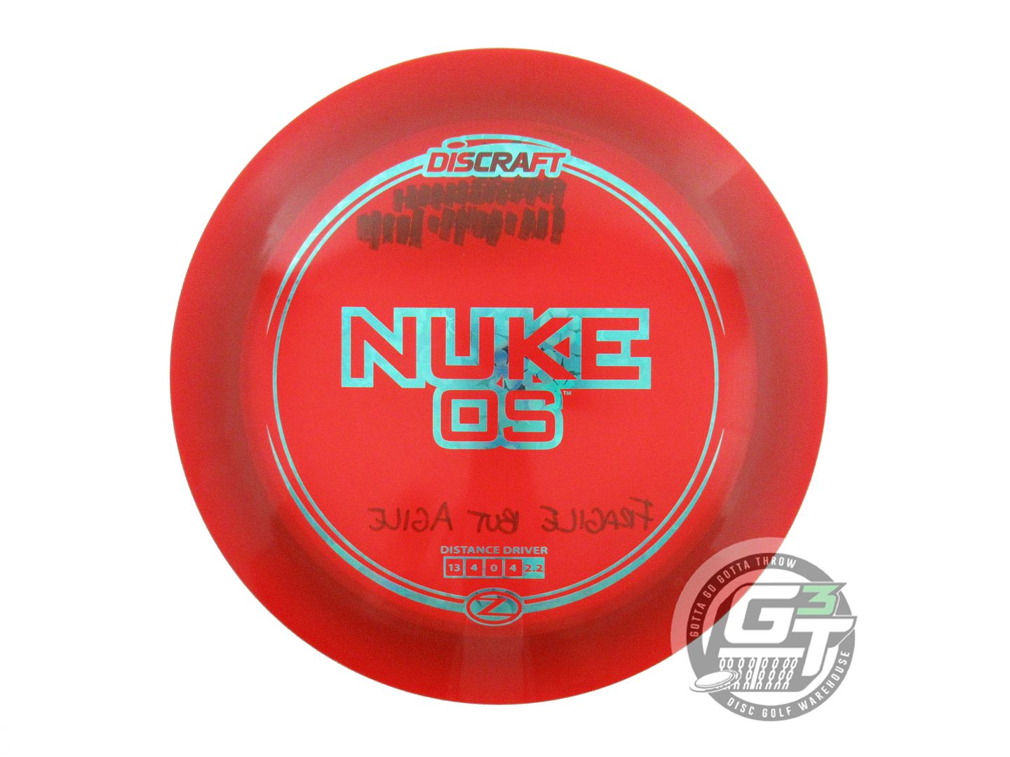USED Discraft Z Nuke OS 175g Red Teal Flower Foil Distance Driver Golf Disc