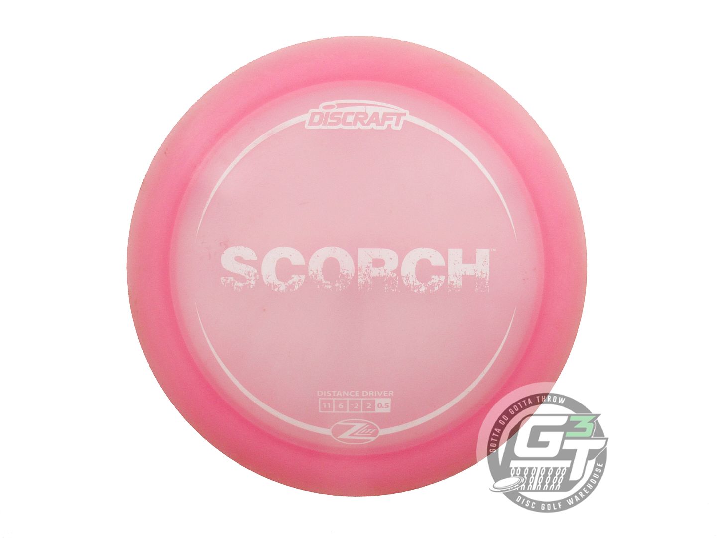 USED Discraft Z Lite Scorch 161g Pink White Stamp Distance Driver Golf Disc
