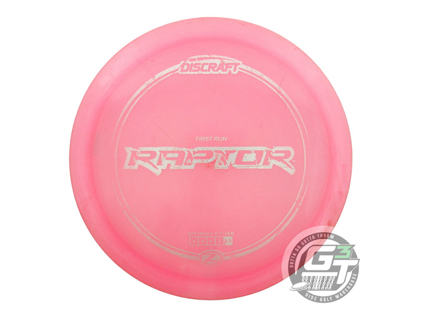 USED Discraft FIRST RUN Z Raptor 172g Pink Silver Weave Distance Driver Disc