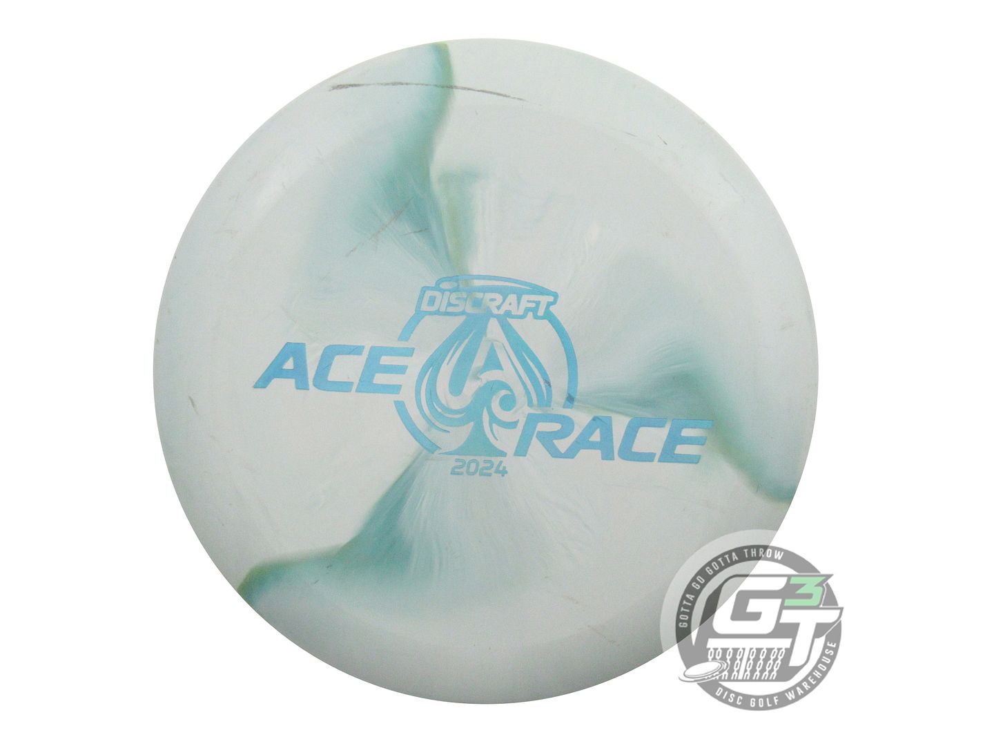 USED Discraft [ACE RACE] ESP Putt'r 177g Gray-Green Blue Holo Putter Golf Disc
