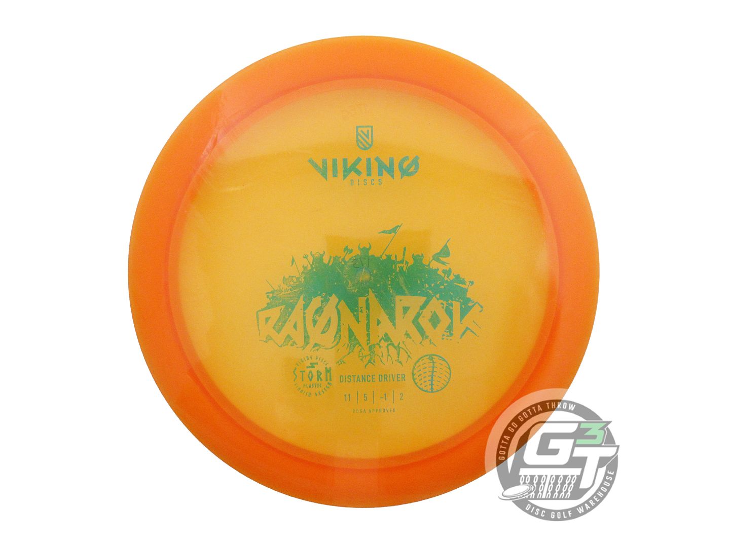 USED Viking Discs Storm Ragnarok 175g Orange Teal Foil Distance Driver Golf Disc