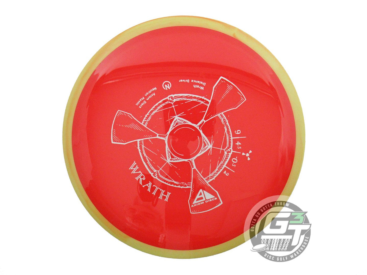 NOS Axiom Discs Neutron Wrath 168g Red Yellow Rim Distance Driver Golf ...