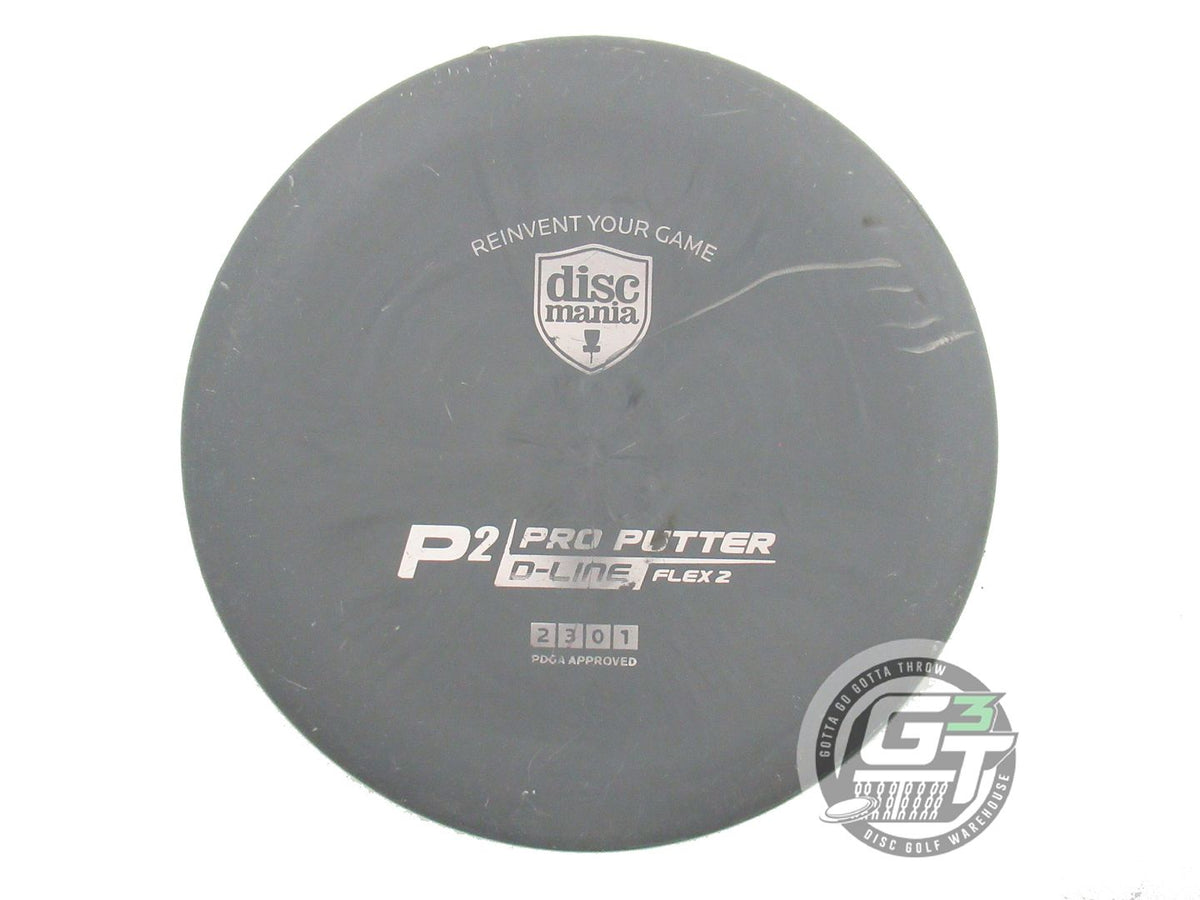 USED DiscMania D-Line Flex 2 P1x 174g Dark Gray Wiped Stamp Putter Golf Disc