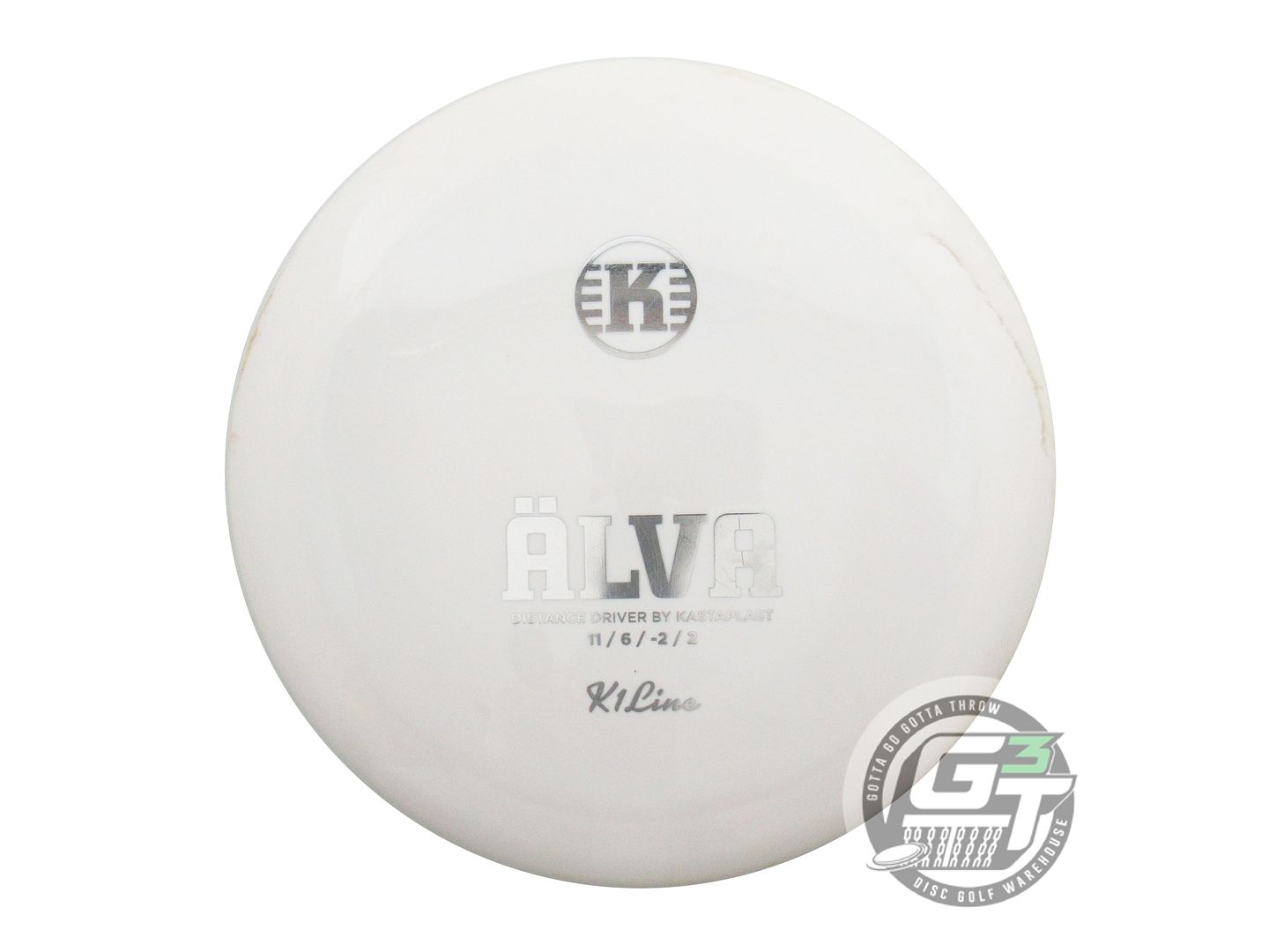 USED Kastaplast K1 Alva 173g White Silver Foil Distance Driver Golf Disc