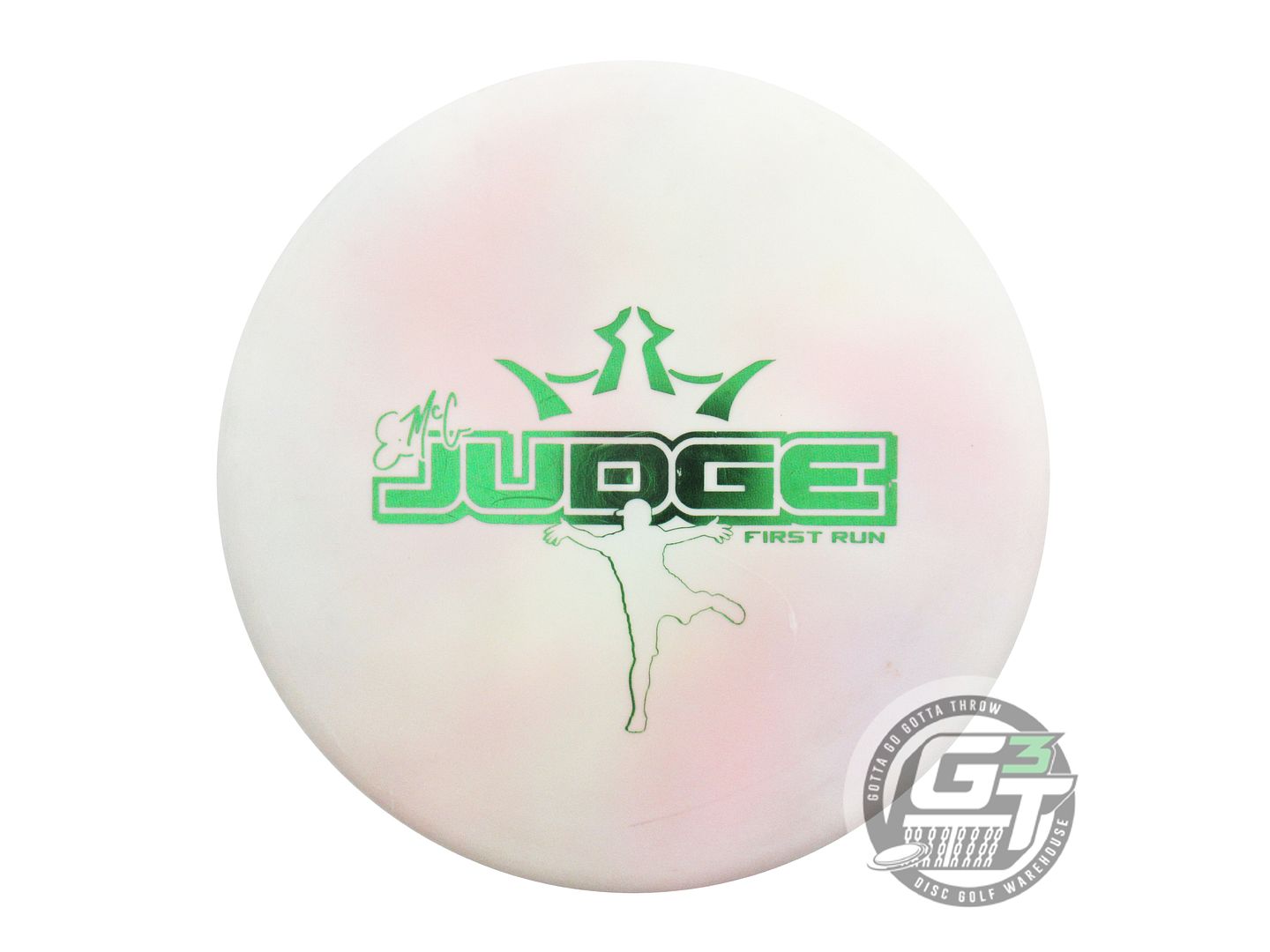 USED Dynamic Discs Classic Blend EMAC Judge 174g White Green Foil Putter Disc