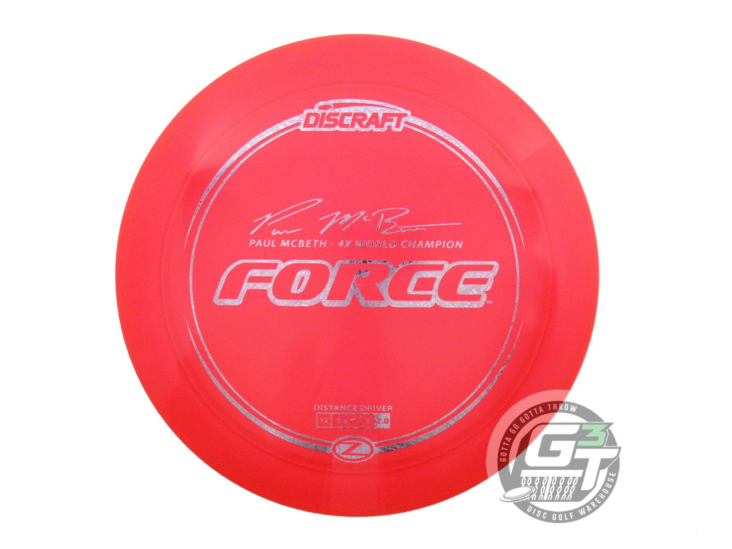 NOS Discraft [McBETH] Z Force 174g Red Lilac Foil Distance Driver Golf Disc