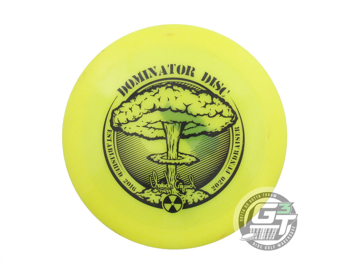 USED Dynamic Discs Lucid Defender 168g Yellow Black Stamp Distance Dri ...