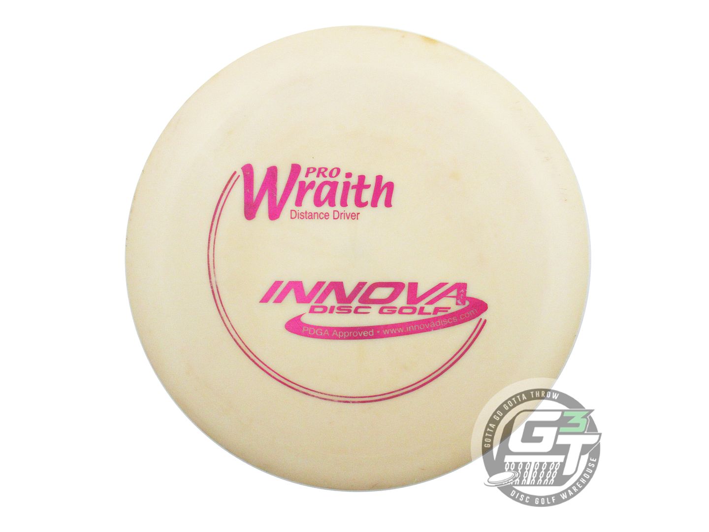 USED Innova Pro Wraith 174g Cream Magenta Foil PFN Distance Driver Golf Disc