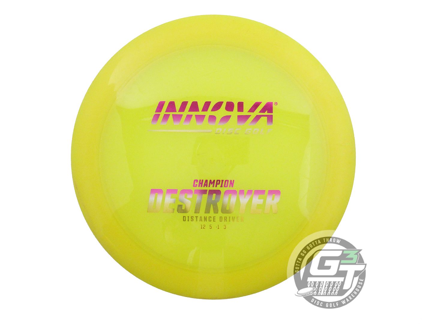 USED Innova Champion Destroyer 168g Yellow Sunset Foil Distance Driver Golf Disc