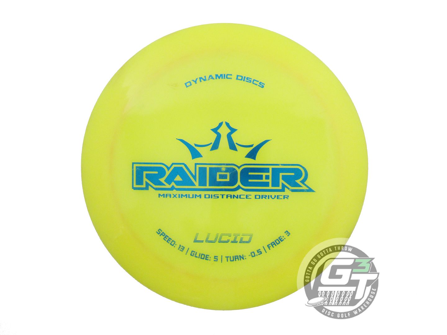 USED Dynamic Discs Lucid Raider 170g Yellow Blue Foil Distance Driver Golf Disc