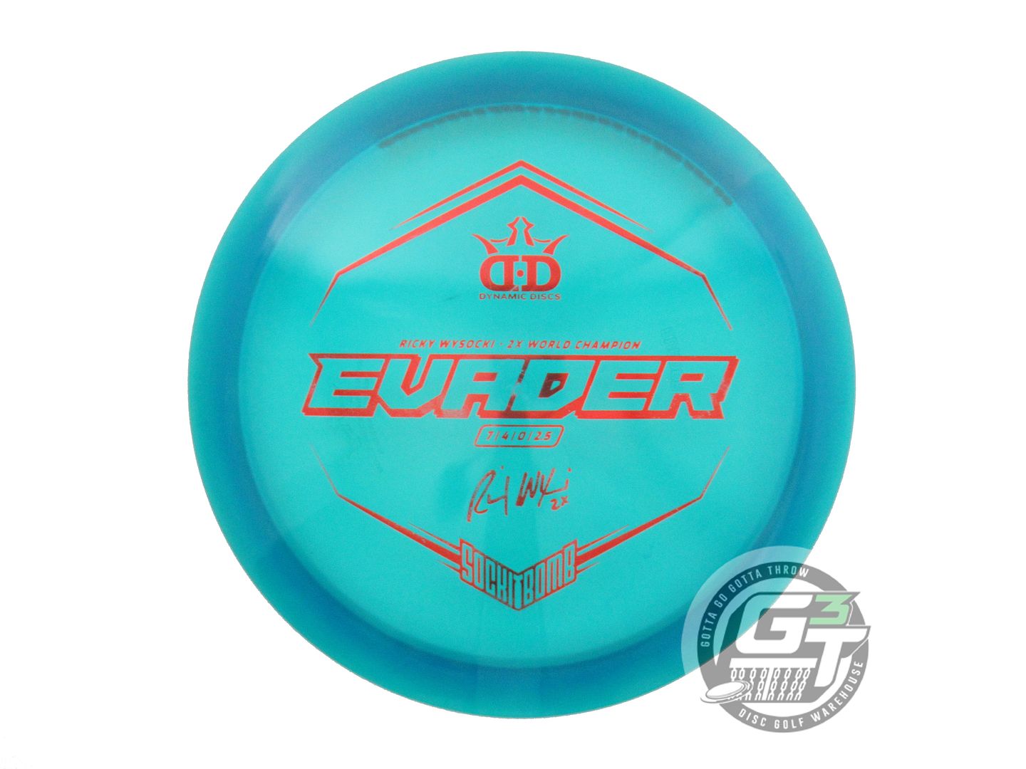 USED Dynamic Discs [WYSOCKI] Lucid Evader 173g Blue Red Foil Driver Golf Disc