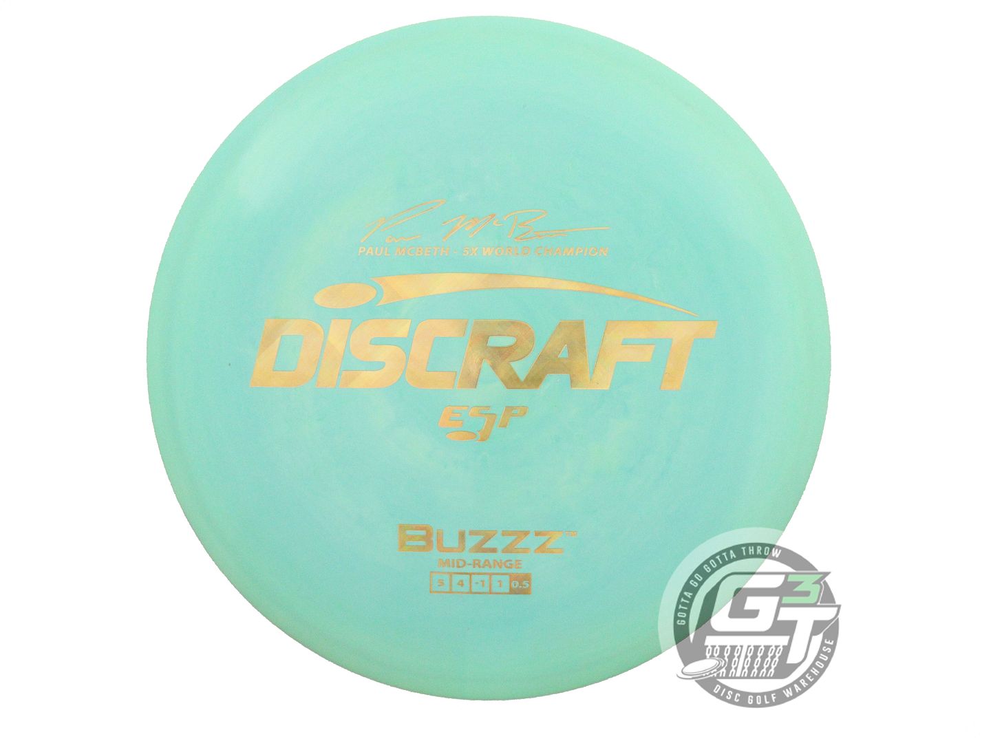 USED Discraft [McBETH] ESP Buzzz 177+g Seafoam Gold Pixel Foil Midrange Disc
