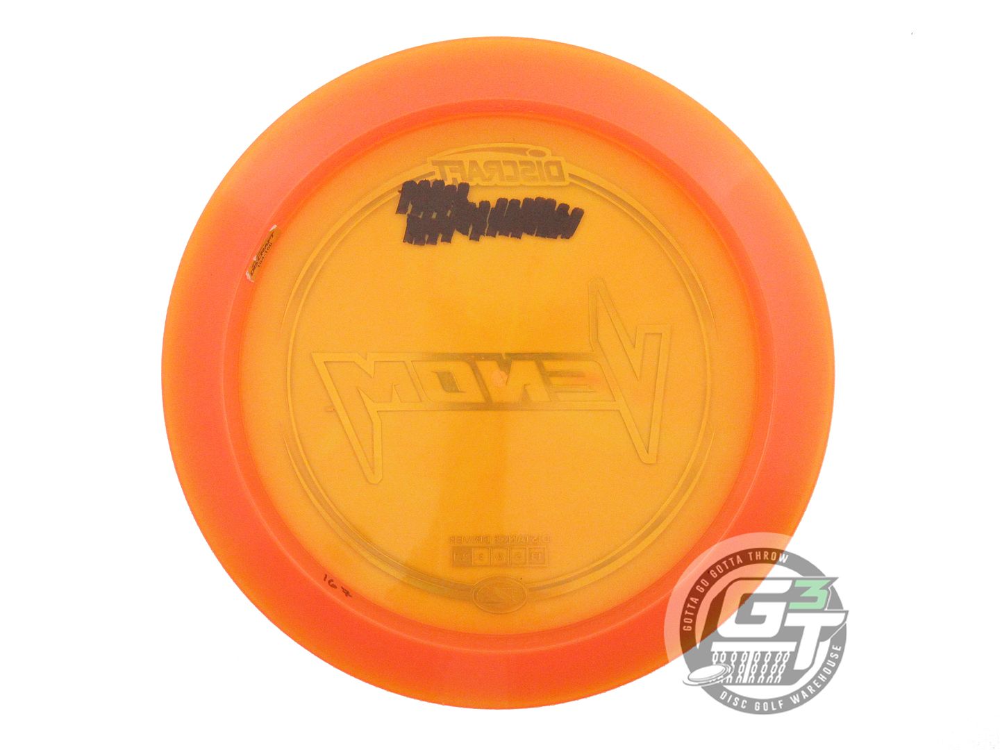 USED Discraft Z Venom 167g Orange Zebra Foil Distance Driver Golf Disc