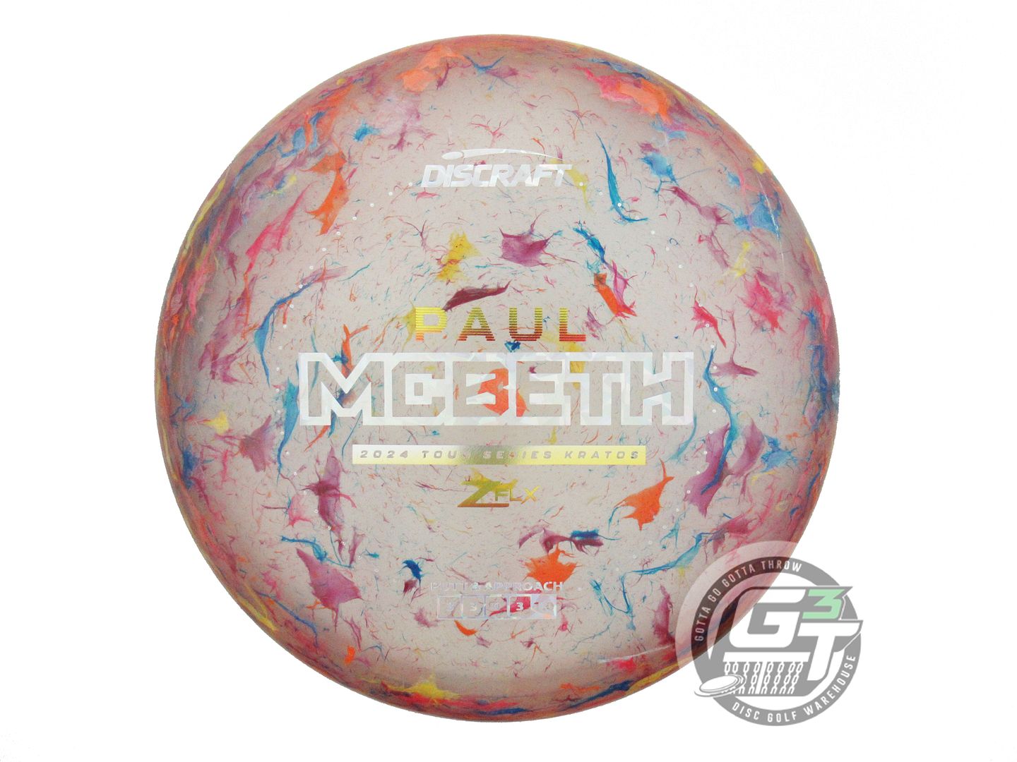 USED Discraft [McBETH] Jawbreaker Z FLX Kratos 175g Silver Shatter Putter Disc