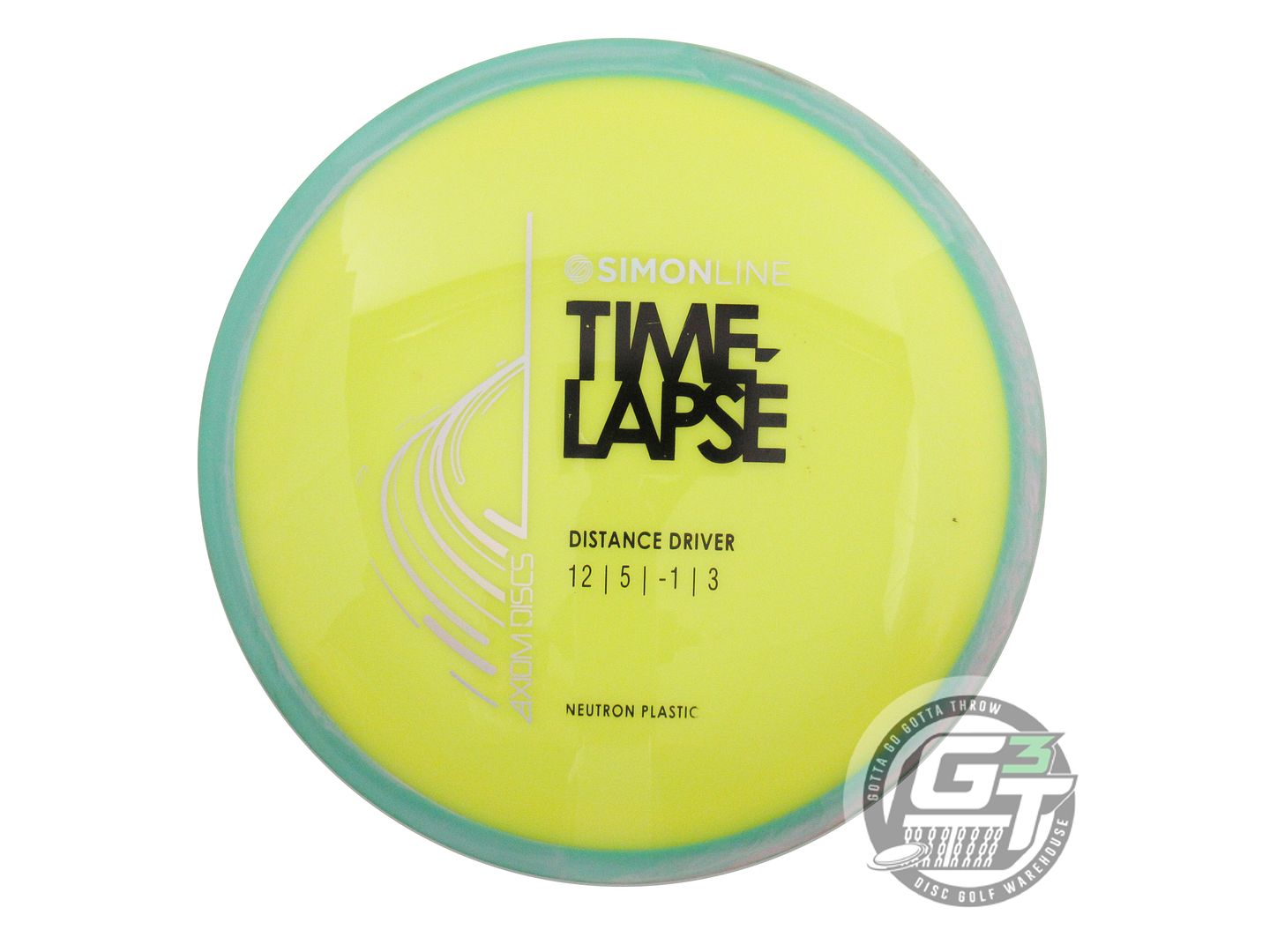USED Axiom Discs Neutron Time Lapse 175g Yellow Seafoam Rim Driver Golf Disc