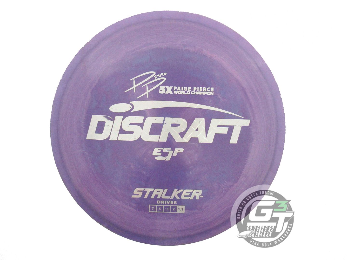 USED Discraft [PIERCE] ESP Stalker 175g Purple Diamond Plate Foil Driver Disc