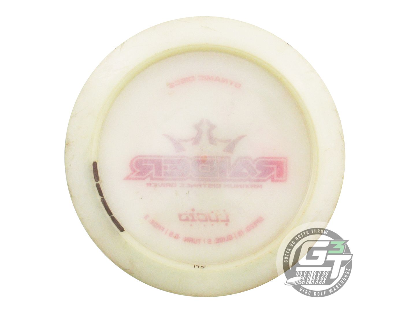 USED Dynamic Discs Glimmer Lucid Raider 175g White Red Foil Distance Driver Disc