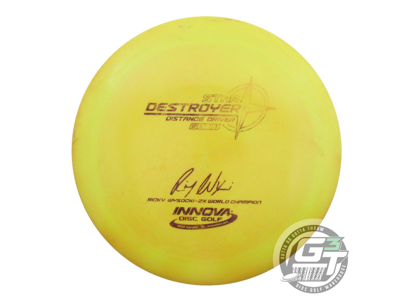 USED Innova [WYSOCKI] Star Destroyer 171g Yellow Black Stamp Driver Golf Disc