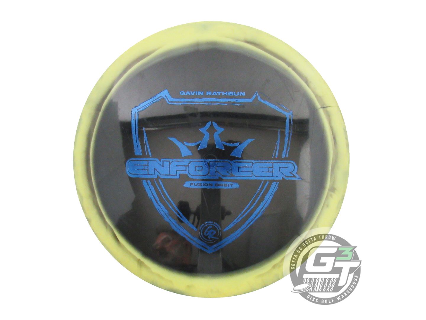 USED Dynamic Discs [RATHBUN] Fuzion Orbit Enforcer 175g Yellow-Black Driver Disc