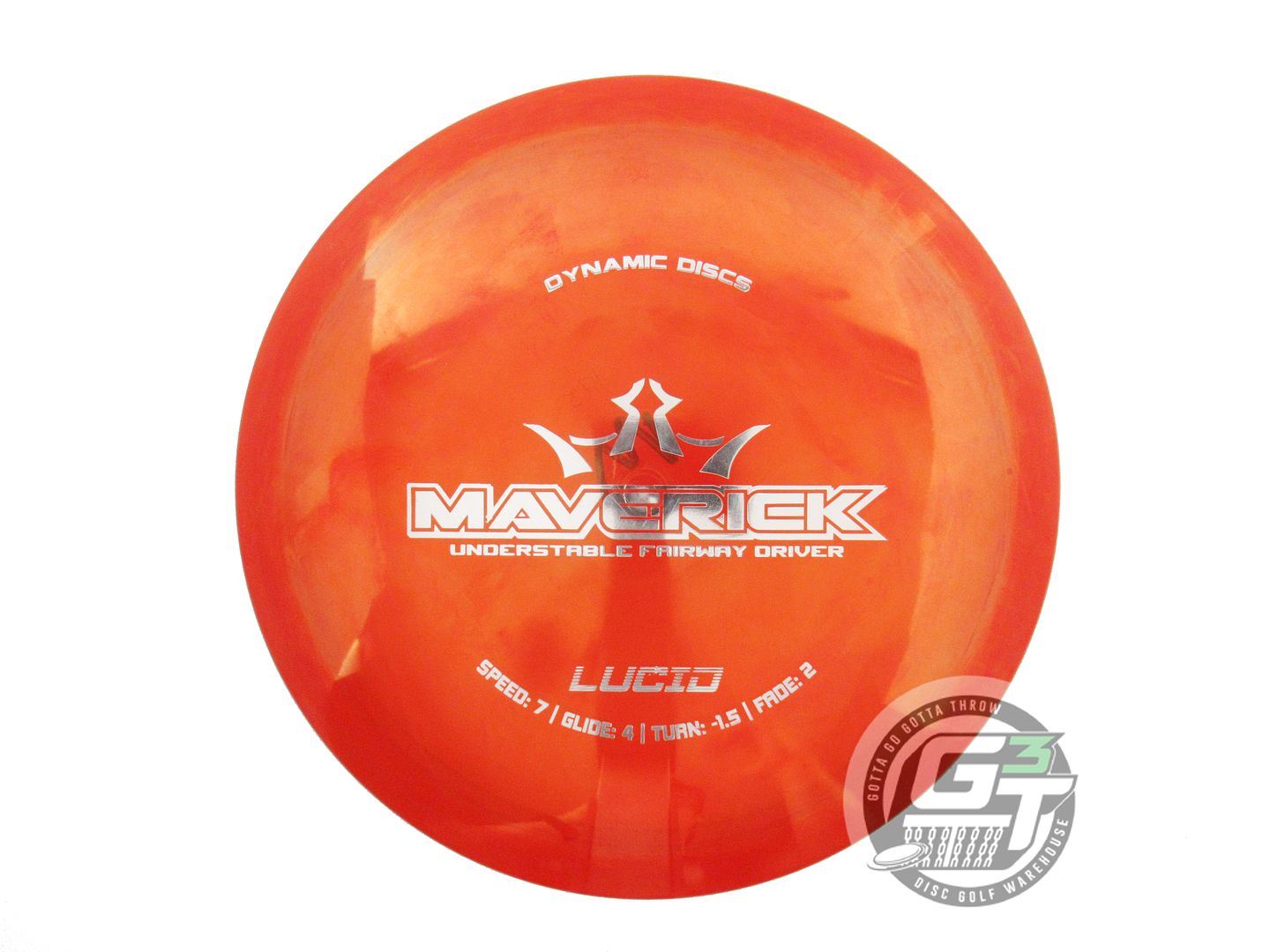 USED Dynamic Discs Lucid Maverick 174g Red Silver Foil Distance Driver Golf Disc