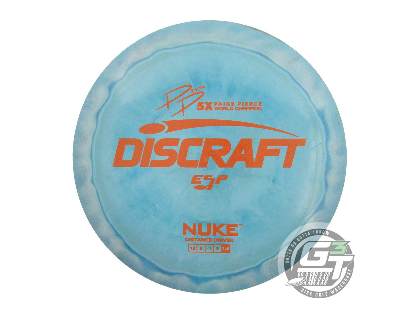 USED Discraft [PIERCE] ESP Nuke 175g Blue Orange Stamp Distance Driver Golf Disc