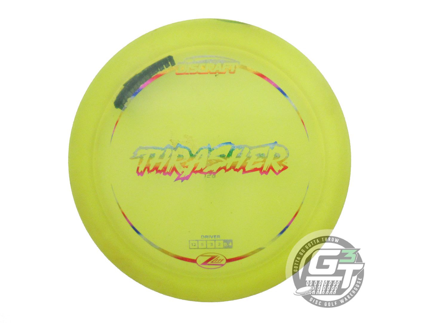 USED Discraft Z Lite Thrasher 159g Yellow Rainbow Shatter Distance Driver Disc