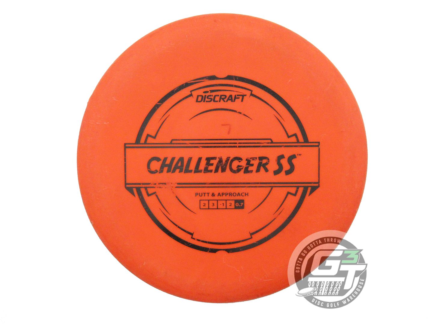 USED Discraft Putter Line Challenger SS 174g Orange Black Stamp Putter Golf Disc