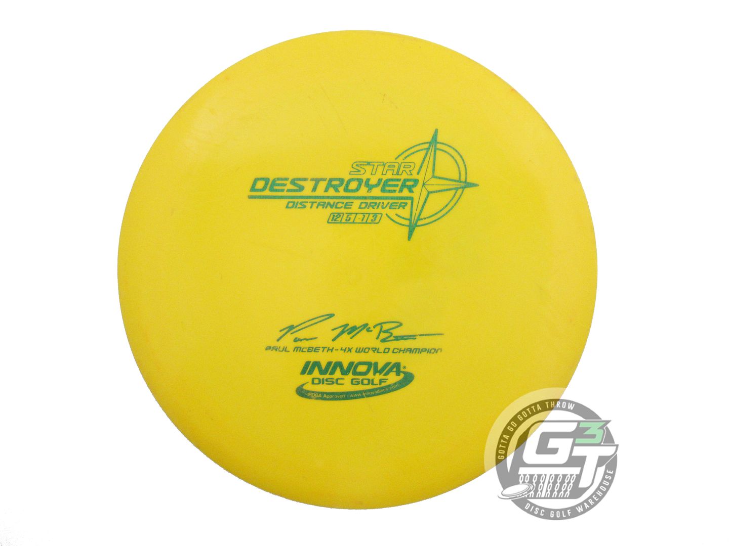 USED Innova [McBETH] Star Destroyer 172g Yellow Green Matrix Foil Driver Disc