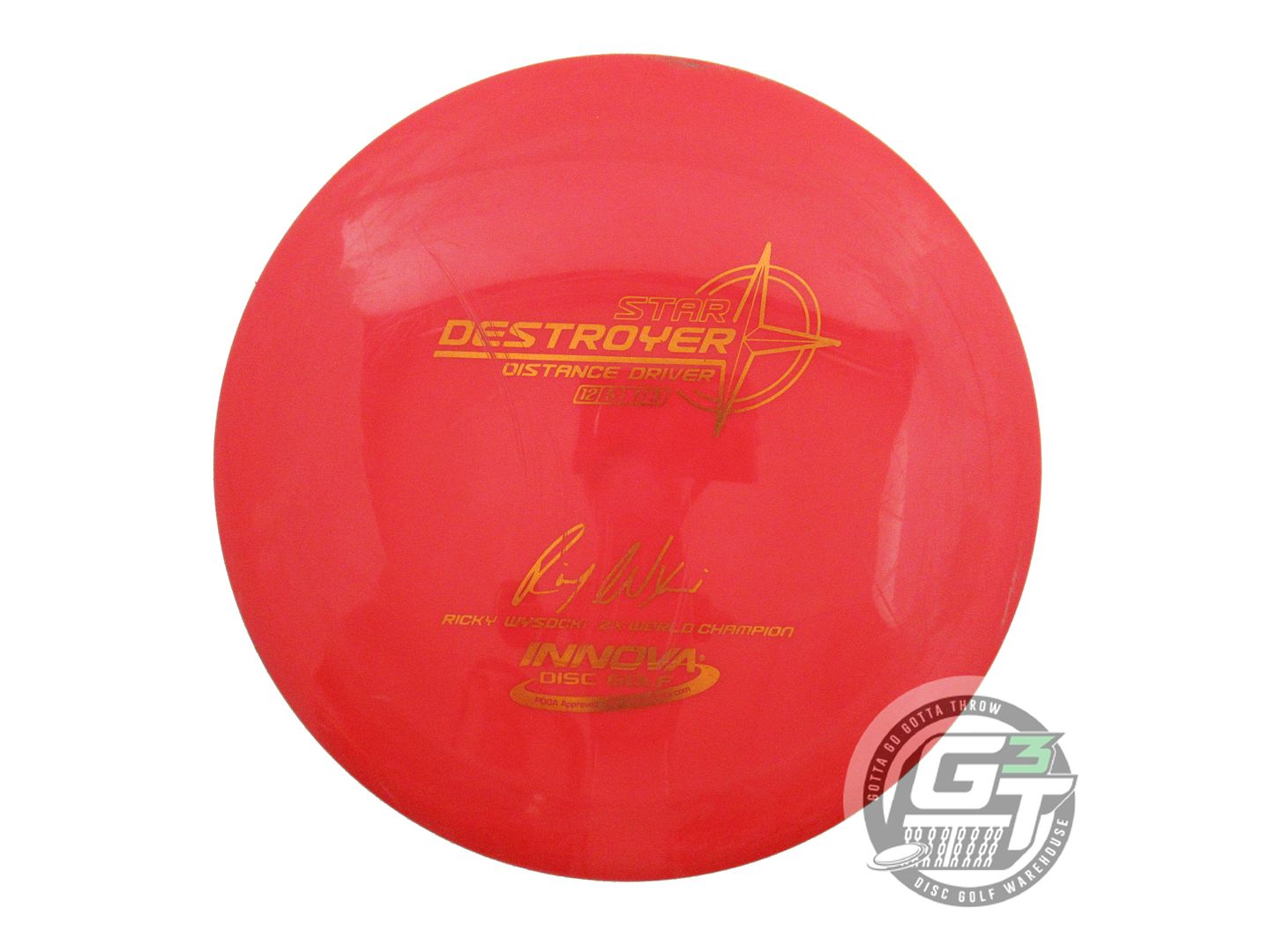 USED Innova [WYSOCKI] Star Destroyer 175g Red Orange Foil Driver Golf Disc
